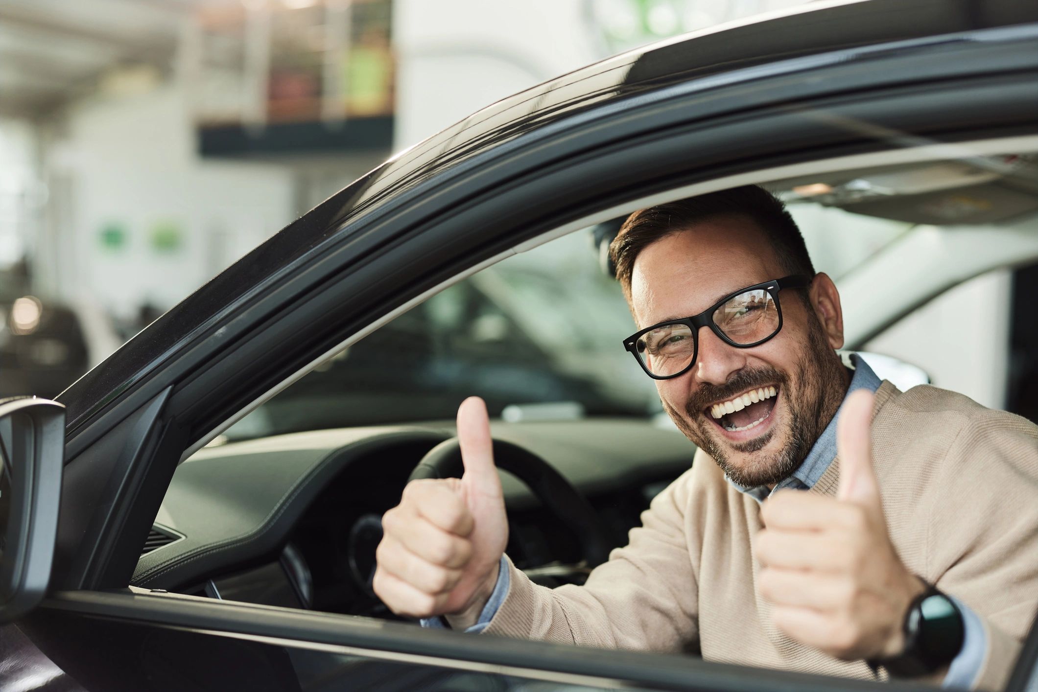 happy car owner customer