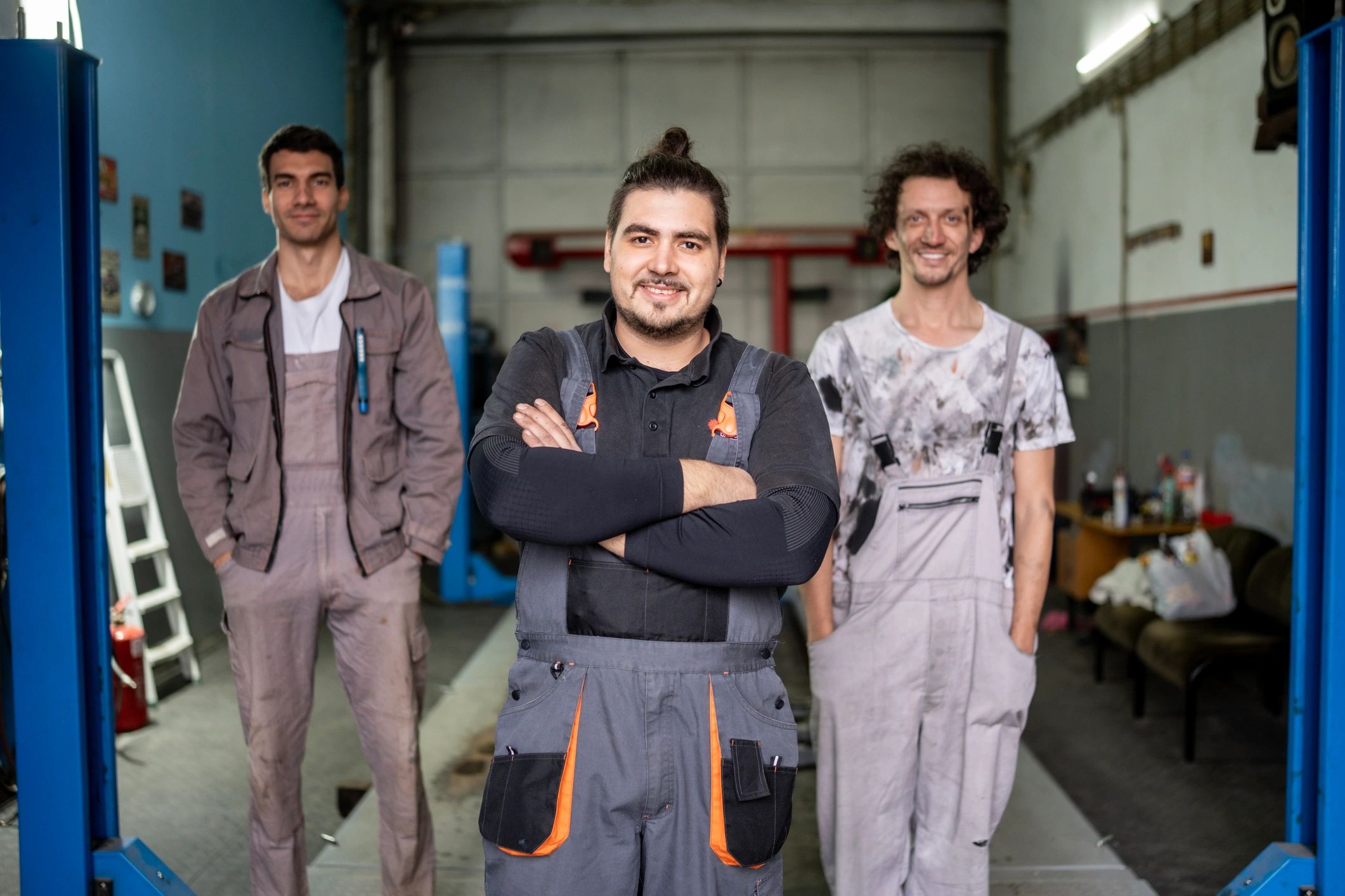 professional automotive team portrait
