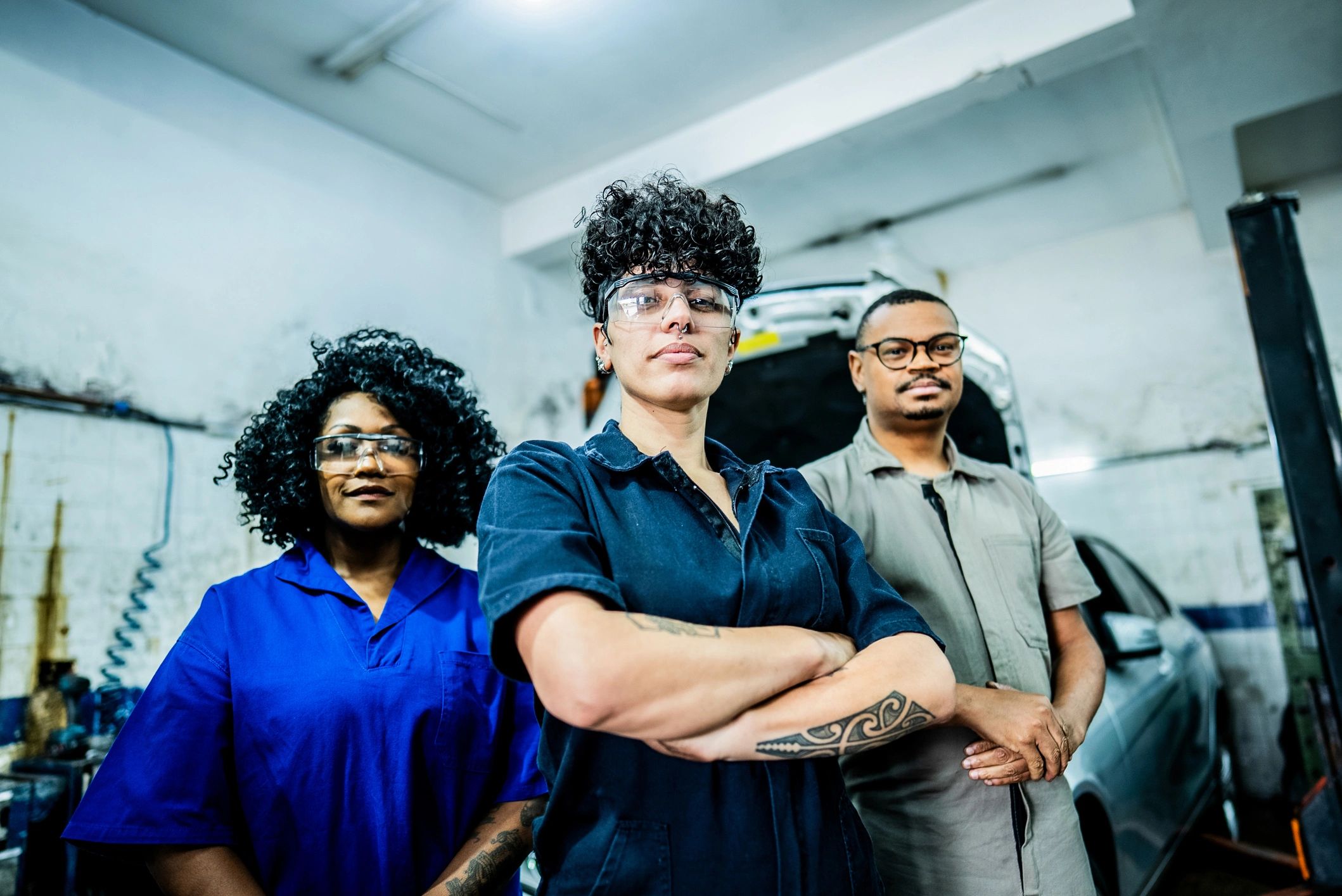 auto repair team portrait