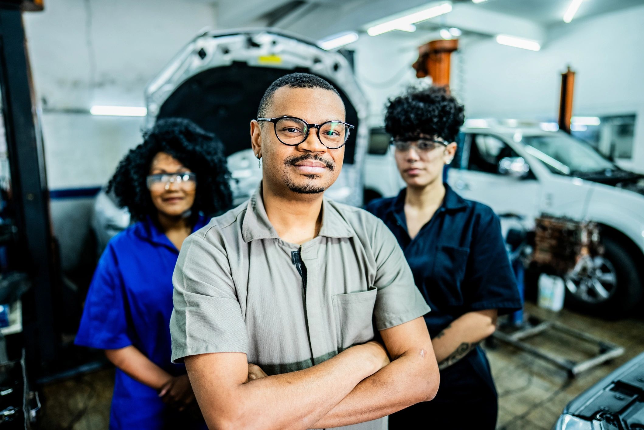 auto repair team portrait