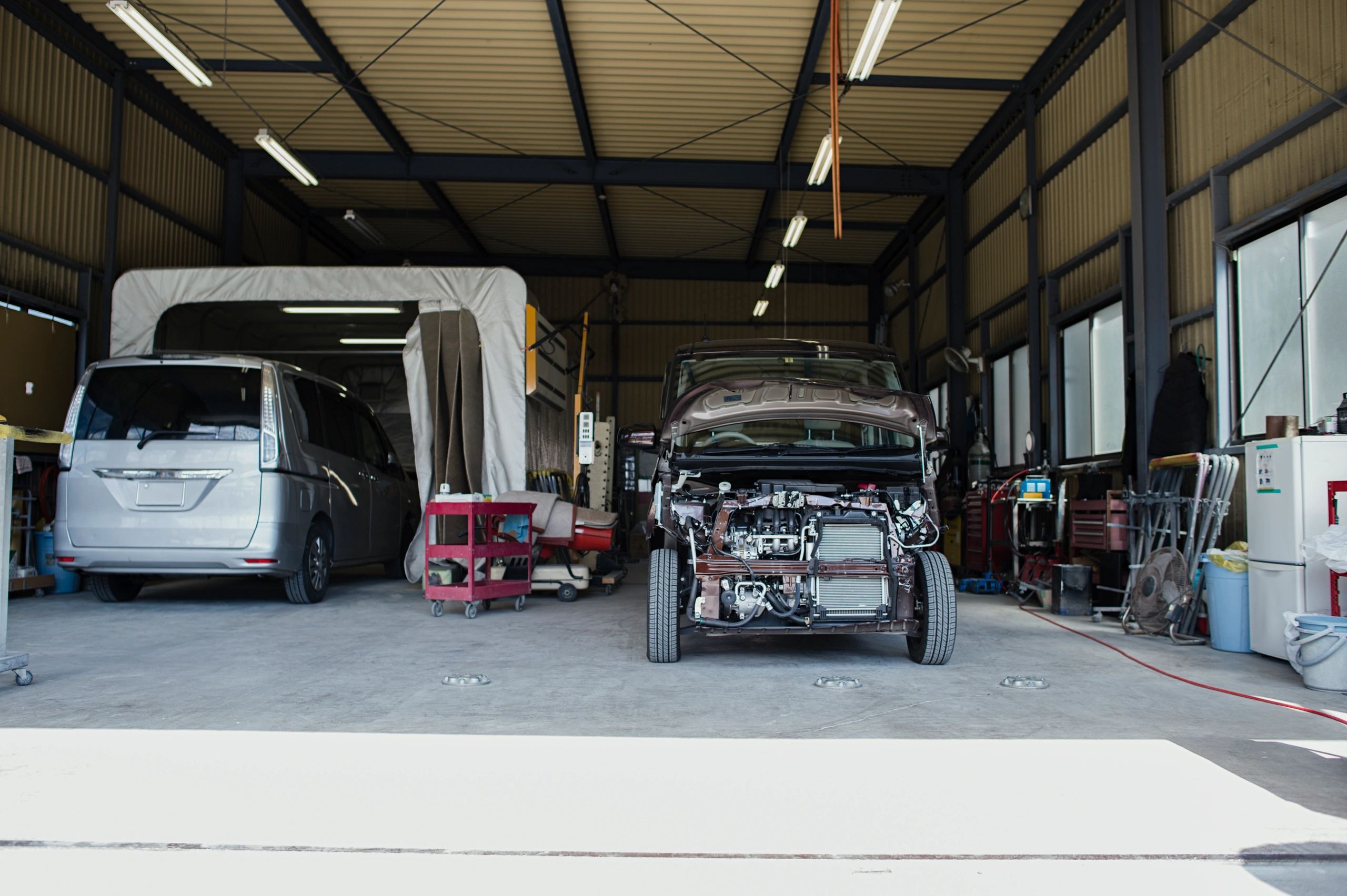 Japanese car repair workshop modern